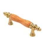 Amerock Royal Family Polished Brass 3"CC Bar Pull Oak Wood Center BP76242-O3. Fixed Price $12.88.