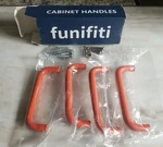 Funifiti Orange Cabinet Pulls, Pack 4" Aluminum Drawer Handles New. Fixed Price $12.95.