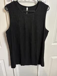 Coofandy Black Sleeveless Textured Tank Top, Size M 414. Fixed Price $15.00.