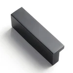 Goo-ki 12 Black Cabinet Handles Drawer Pulls 1-1/4" Hole Center Tilted Solid Mod. Fixed Price $53.98.