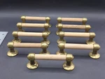 Lot Of 9 Amerock BP652-WD Cabinet Drawer Pulls Wood & Brass 3 Ctc Usa Vintage. Fixed Price $38.21.