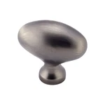 Classic Football Style Antique Nickel Cabinet Hardware Knob, 1-31/32" Long. Fixed Price $12.76.