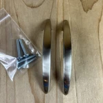 Vintage Drawer Pulls Cabinet Handles Set Of 2 Stainless Classic Curve Nos. Fixed Price $7.00.