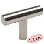 *10 Pack* Cosmas Cabinet Hardware Satin Nickel Euro Style Bar Knobs #305SN. Fixed Price $14.08.
