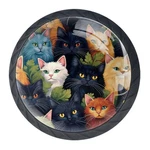 4 Pack Black Cabinet Knobs Colorful Cats Dresser Drawer Pulls Handles K.... Fixed Price $26.07.