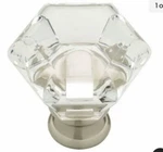 New Knob Pull Liberty 1-3/4" Faceted Clear Acrylic Hexagonal P19443-116-CP QTY-4. Fixed Price $18.00.