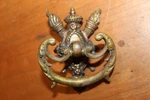 Antique Cast Bronze Drawer Drop Bail Pull Aged Patina Marked Arco 4189 K-25. Fixed Price $25.75.