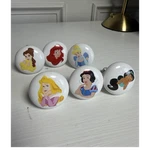 Disney Princess Cabinet Knobs Set Of 6 White Round Ceramic 1.5IN W/ Screws. Fixed Price $22.00.