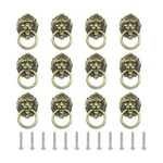 12-PACK Lion Head Cabinet Pulls, Antique Bronze Ring Handles For Drawer. Fixed Price $14.62.