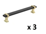 *lot Of 3* Amerock Overton 6-5/16 In. Brushed Matte Black/gold Cabinet Bar Pull. Fixed Price $39.99.
