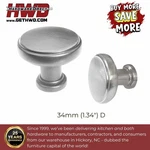 Cabinet Knob Brushed Nickel Round Modern Transitional Kitchen Drawer Pulls. Fixed Price $28.26.