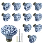 12 Pcs Light Blue Vintage Round Ceramic Cabinet Knobs And Pulls For Drawer, C.... Fixed Price $19.49.