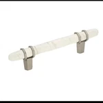 Amerock Cabinet Pull Marble White/satin Nickel 3-3/4 Inch (96 Mm) Center. Fixed Price $24.99.
