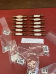 Set Of 12 Liberty 5575 Brass & White Ceramic Cabinet Pulls 3 On Center Mount. Fixed Price $21.99.