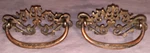 Great Set 2 Ornate Antique Victorian Brass Drawer Pulls. Fixed Price $29.99.