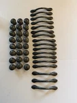 Amerock Lot 41PC True Elegance Oak Leaf Cabinet Pulls / Knobs Wrought Iron. Fixed Price $224.00.