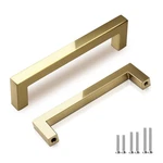 Gobekor 15 Pack Solid 3-3/4INCH Square Kitchen Cabinet Handles Shiny Champagne. Fixed Price $58.10.