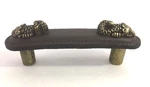 Vicenza Designs K1156 3IN Pollino Koi Pull Brown Leather Antique Brass $87. Fixed Price $35.00.