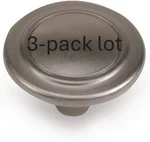 3-PACK Lot 55659 Satin Nickel 1/4" Ring Disc Cabinet Knob Pull Laurey Richmond. Fixed Price $9.61.