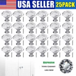 25PCS Diamond Shape Crystal Glass Cabinet Knob 30MM Drawer Cupboard Handle Pulls. Fixed Price $17.90.
