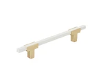 Amerock Urbanite 5-1/16IN, 128MM Brushed Gold/white Rectangular Bar Drawer Pulls. Fixed Price $35.98.
