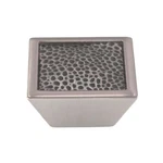 Laurey Churchill 5/8" Square Cabinet Knob Satin Nickel Black Leather 12296. Fixed Price $10.65.