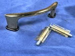 2 Nos C.1960 Mid Century Amerock Pulls, Polished Brass Plate, Original Package!. Fixed Price $14.00.