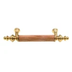 Amerock Royal Family Polished Brass 3"CC Handle Pull Oak Wood Center BP76242-O3. Fixed Price $6.23.