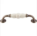 Top Knobs Chateau Ceramic D-pull 6" German Bronze Bone Crackle M88. Fixed Price $10.00.
