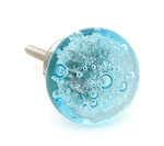 Shabby Restore Aqua Blue Bubbles Glass Dresser Drawer, Kitchen Cabinet Doo.... Fixed Price $49.44.