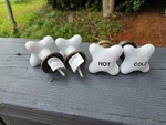 Set Of 4 Sink Knobs Hot & Cold Water Cross Handles Drawer Pulls Farmhouse Decor. Fixed Price $24.95.