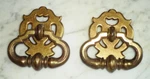 2 Keeler Brass Co Kbc N8486 8485 Ring Drop Bail Knocker &back Plate Drawer Pulls. Fixed Price $48.00.