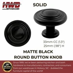 Matte Black Button Round Knob Handle Pull Kitchen/bathroom Cabinet Hardware. Fixed Price $34.65.