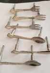 Spoon-knife-forkantigue Cabinet Door/drawerrare Handle/pull,kitchen,cream Enamel. Fixed Price $37.49.