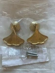 2 Pcs/set Ginkgo Leaf Gold Bronze Alloy Hinged Cabinet Knobs Drawer Pulls New!. Fixed Price $7.87.