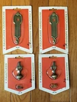 Vtg Nos Faultless Hardware Drop Bail Drawer Pulls 200-38 & Backplates 105-38. Fixed Price $10.00.