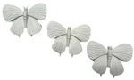 Set Of 3 Vintage White Cast Iron Butterfly Cabinet / Drawer Handle Or Knobs. Fixed Price $19.00.
