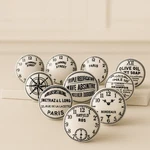 Set Of 10PCS Vintage Ceramic Drawer Knobs Black White Clock Design Pulls Cabinet. Fixed Price $33.00.