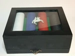 Clay Poker Chip Set Sicura Designed In Milan Wooden Box W/card Deck Drawer. Fixed Price $19.99.
