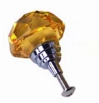 Large Amber Solid Crystal Drawer Pull / Cabinet Knob One (1) HO14A. Fixed Price $20.00.