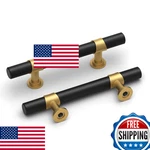 Homdiy 10 Pack Black Gold Cabinet Handles 3" Cc Brushed Brass. Fixed Price $46.39.