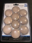 Mainstays Wood Drawer Door Knobs Package Of 10. Fixed Price $8.00.