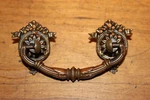 Antique Cast Bronze Drawer 3-PIECE Drop Bail Handle Pull Marked F1932 G-45. Fixed Price $25.75.