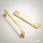 Alzassbg Brushed Gold Cabinet Pulls, 10 INCH(256MM) Hole Center. Fixed Price $5.94.