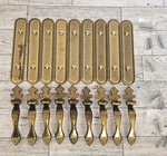 9 Vintage Amerock Carriage House Cabinet Drawer Pulls Handles & Back Plates. Fixed Price $29.99.