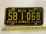 1976 Prince Edward Island License Plate # Sb I-068. Fixed Price $24.99.