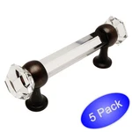 *5 Pack* Cosmas 6393ORB-C Oil Rubbed Bronze With Clear Glass Cabinet Pull. Fixed Price $54.18.