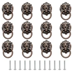 Murtenze 12 Pieces Antique Lion Head Cabinet Knobs, Ring Pulls Copper,. Fixed Price $20.08.