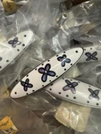Lot (10) Blue Flower Satin Nickel White Ceramic Drawer Pulls Betsy Betsey Fields. Fixed Price $27.97.