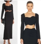 Staud Cropped Top Sweetheart Neck Black Sz M $325. Fixed Price $98.00.
